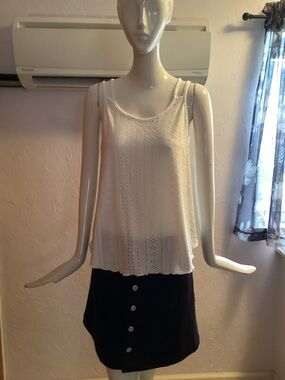 Amazon White Eyelet Tank Top - Women's Sleeveless Knit